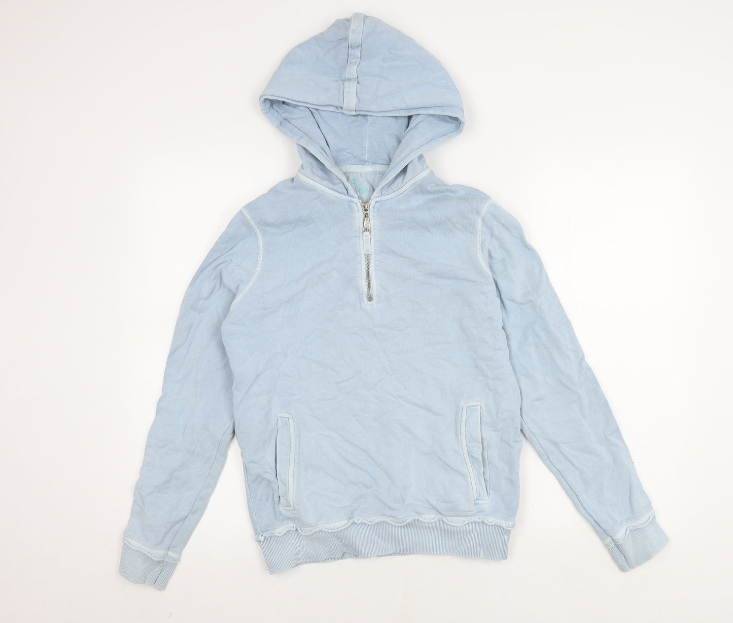 Fat Face Women's Blue Hooded Full Zip Hoodie, Size 10