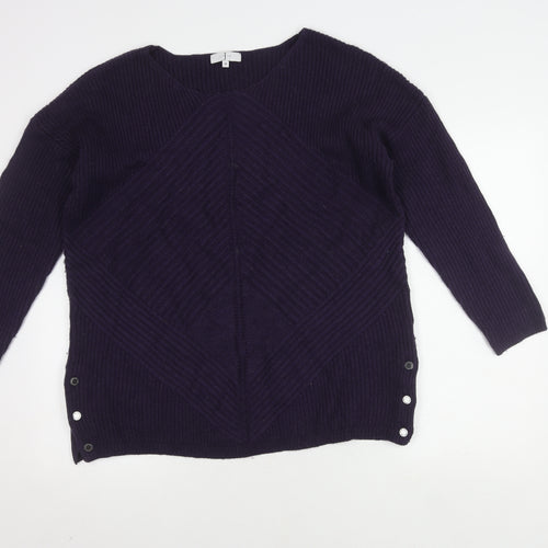 Jasper Conran Women's Purple Wool Blend Jumper Size 18