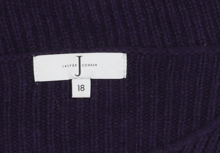 Jasper Conran Women's Purple Wool Blend Jumper Size 18