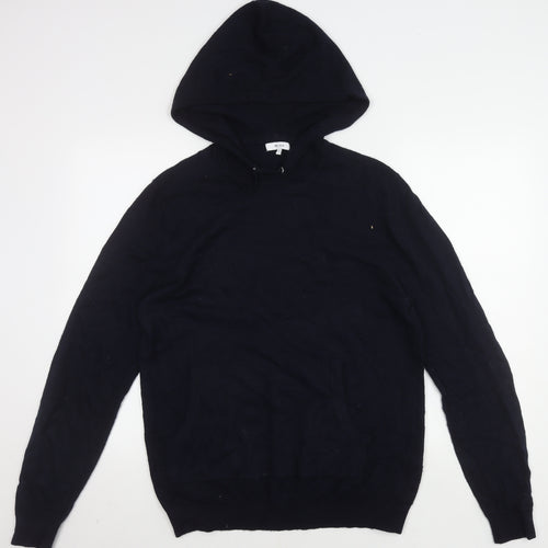 Reiss Unisex Black Knit Hoodie L Size