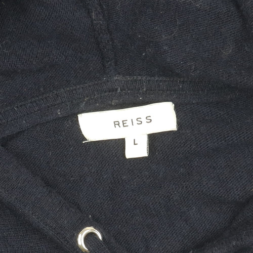Reiss Unisex Black Knit Hoodie L Size