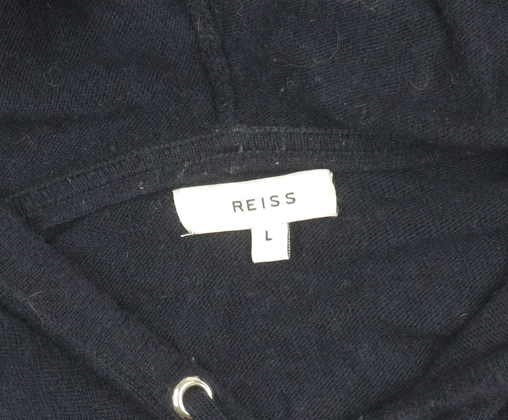 Reiss Unisex Black Knit Hoodie L Size