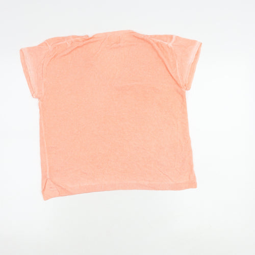 ANDAM Women's Pink V-Neck T-Shirt - Size 10 Casual Wear