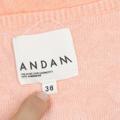 ANDAM Women's Pink V-Neck T-Shirt - Size 10 Casual Wear