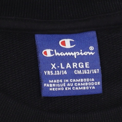 Champion Boys Black Logo Pullover Sweatshirt 14 Years