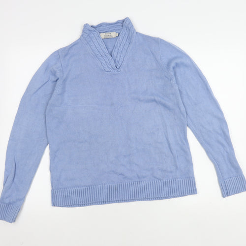 Honor Millburn Women's Blue High Neck Pullover Jumper M