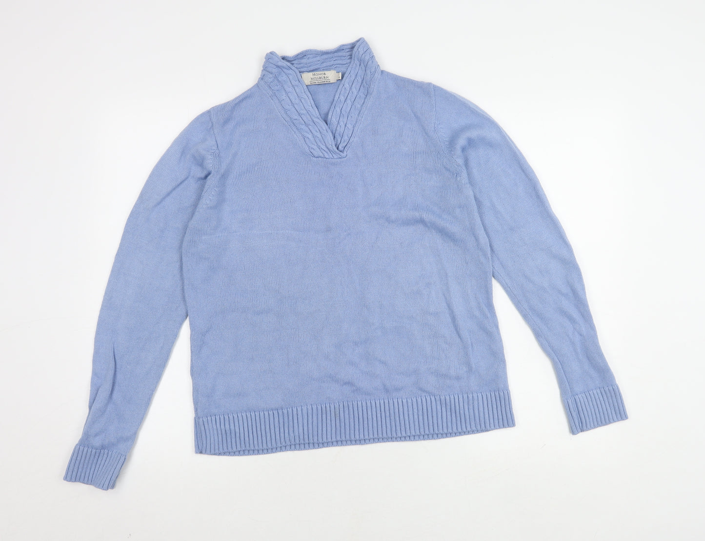 Honor Millburn Women's Blue High Neck Pullover Jumper M