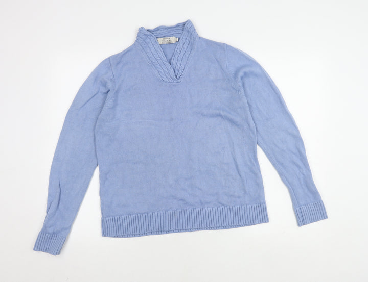 Honor Millburn Women's Blue High Neck Pullover Jumper M
