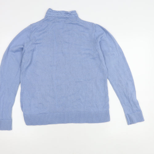 Honor Millburn Women's Blue High Neck Pullover Jumper M
