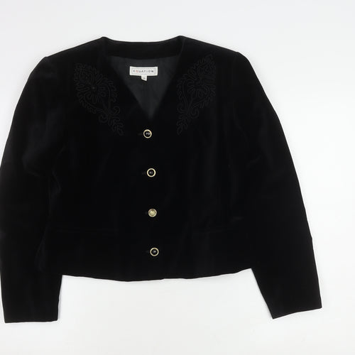 Equation Women's Black Suit Jacket Size 14 Long Sleeve