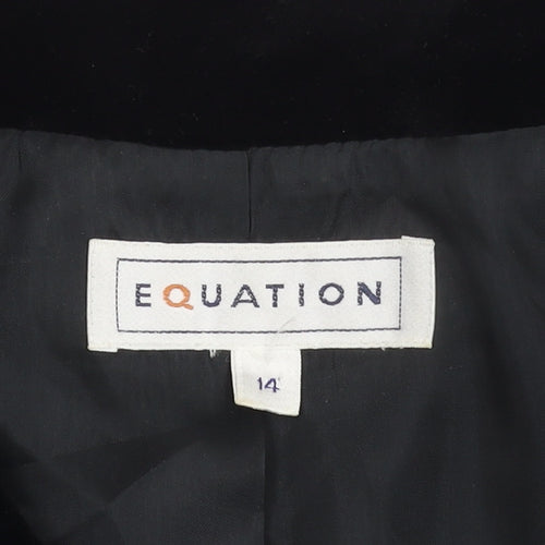 Equation Women's Black Suit Jacket Size 14 Long Sleeve