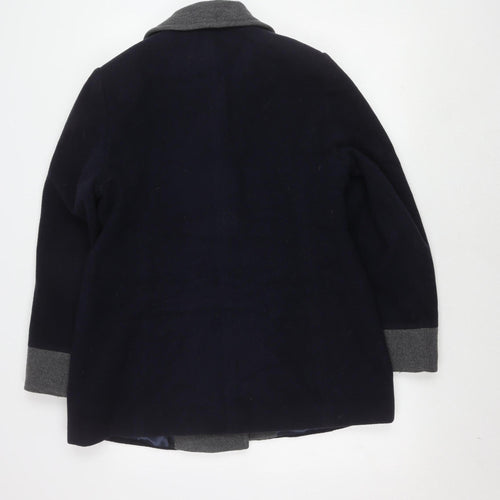 Windsmoor Women's Blue Grey Cape Size 12, Button Accent