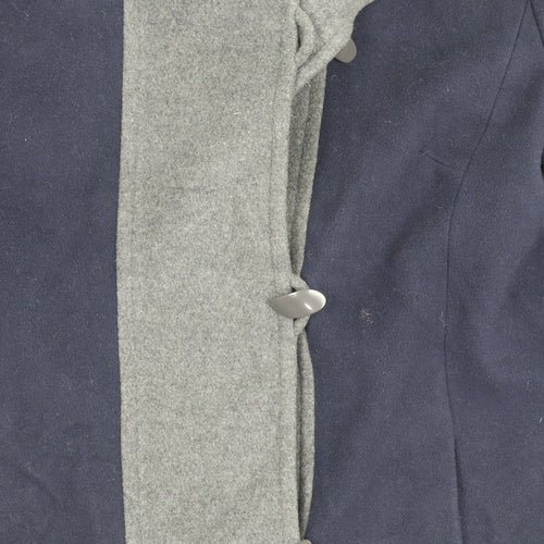 Windsmoor Women's Blue Grey Cape Size 12, Button Accent