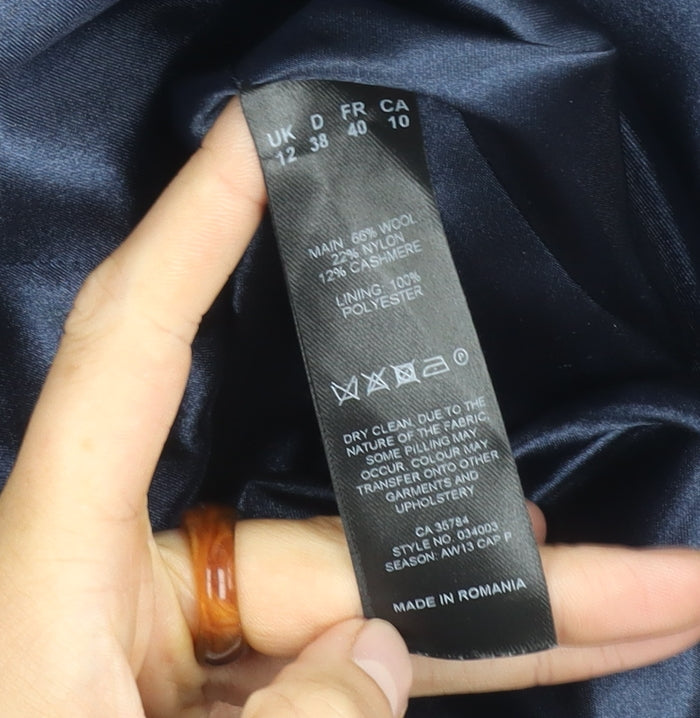 Windsmoor Women's Blue Grey Cape Size 12, Button Accent