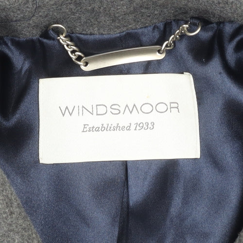 Windsmoor Women's Blue Grey Cape Size 12, Button Accent
