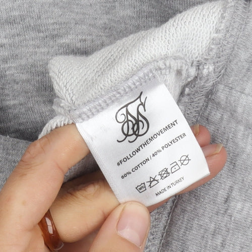 SikSilk Men's Grey Pullover Hoodie S