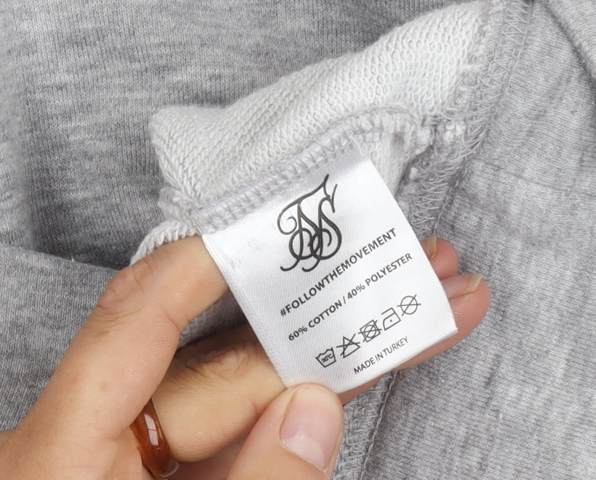 SikSilk Men's Grey Pullover Hoodie S