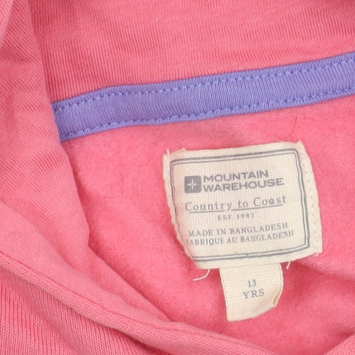 Mountain Warehouse Girls Pink Hoodie 13 Yrs Unicorn Graphic
