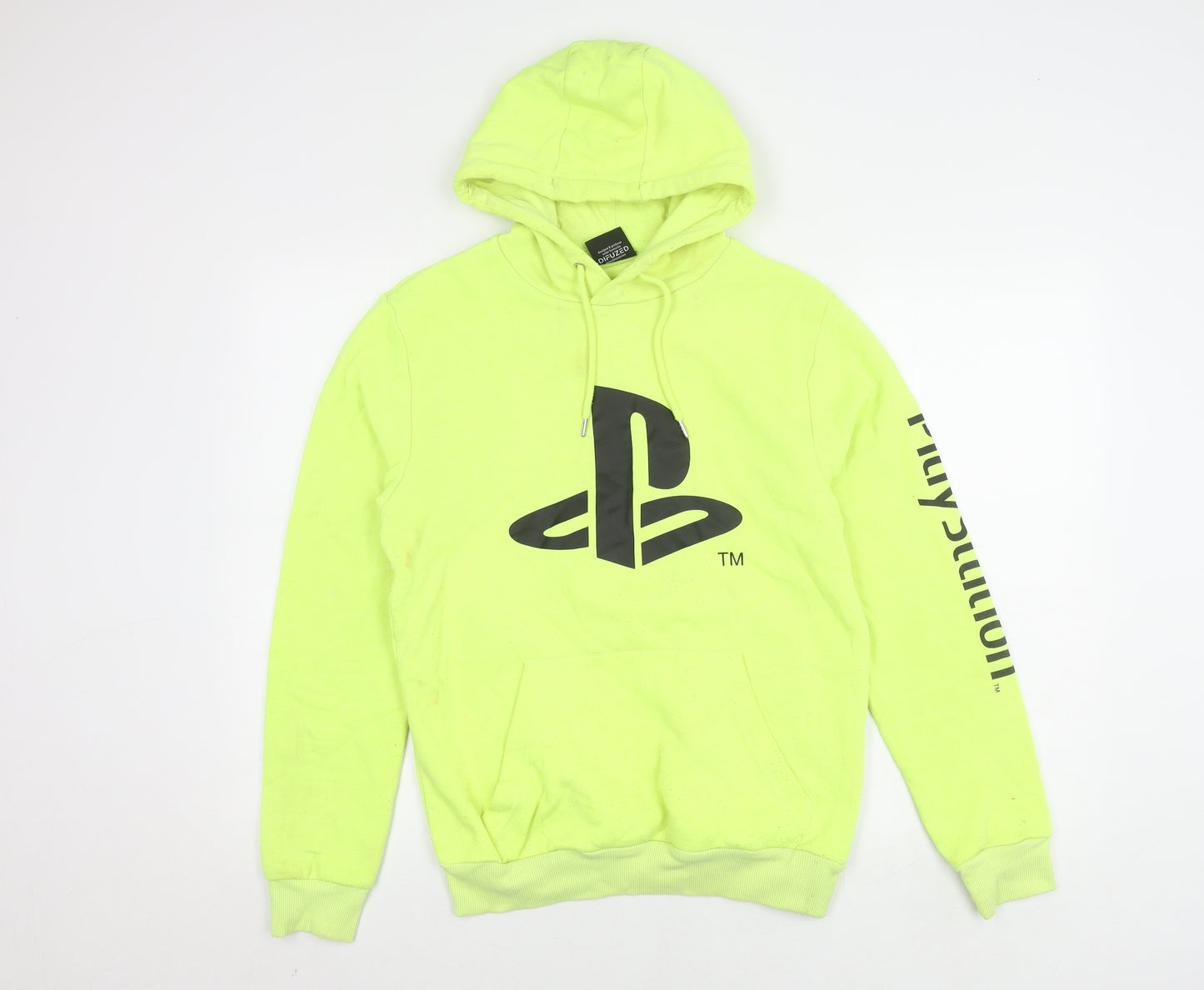 PlayStation Men's Neon Green Pullover Hoodie - Size S