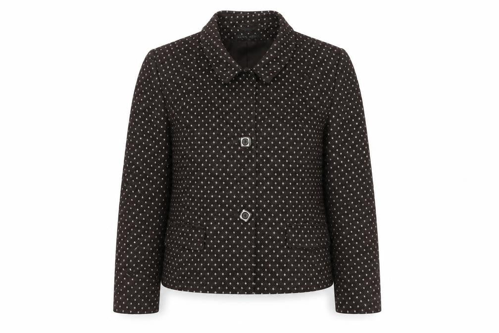 Front view of Alex & Co. Women's Black Bouclé Blazer, size 14