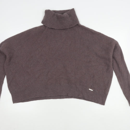 Abercrombie & Fitch Women's Brown Roll Neck Pullover Jumper S
