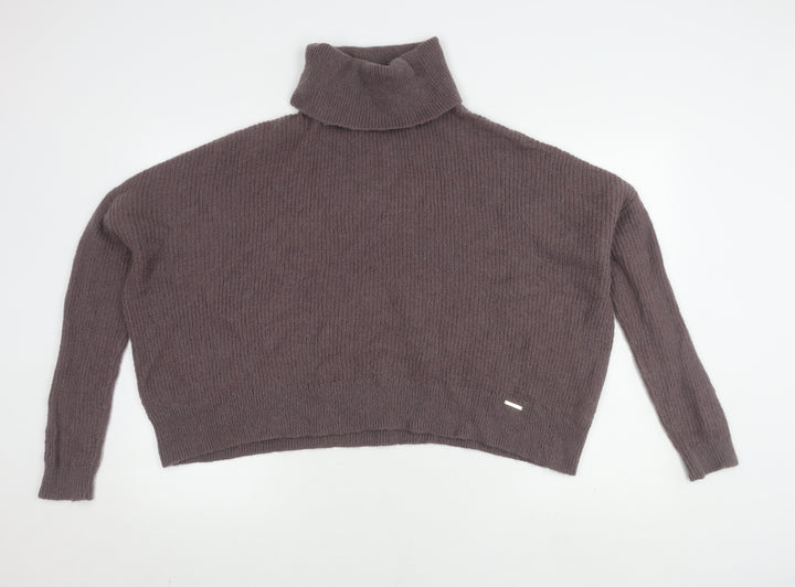 Abercrombie & Fitch Women's Brown Roll Neck Pullover Jumper S