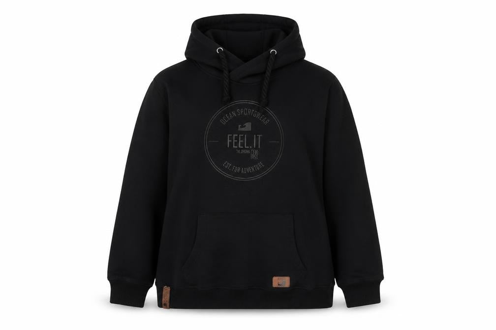 Ocean Sportswear Unisex Black Hoodie, Size 22/24, Drawstring