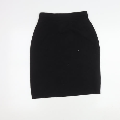 San Martino Women's Black Pencil Skirt, Size 12, Wool Blend