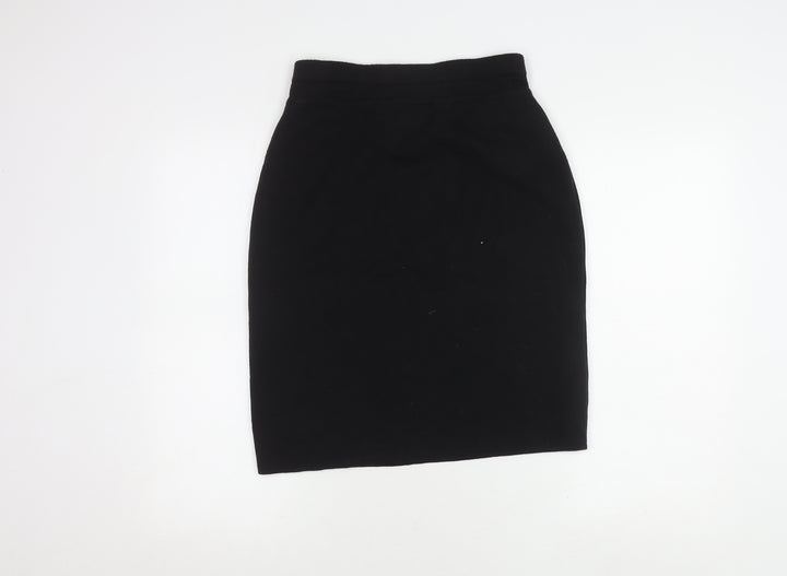 San Martino Women's Black Pencil Skirt, Size 12, Wool Blend