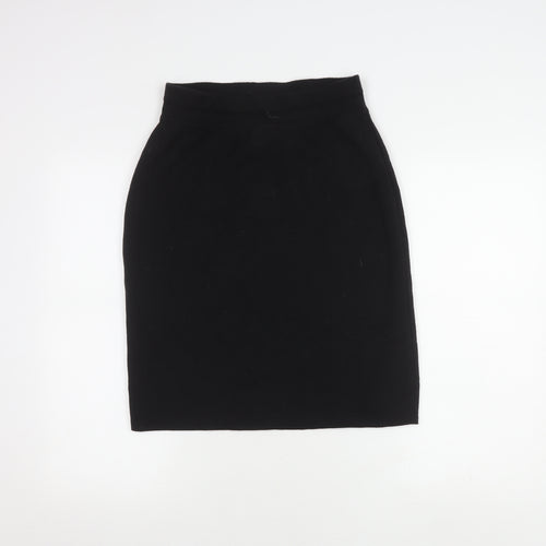 San Martino Women's Black Pencil Skirt, Size 12, Wool Blend