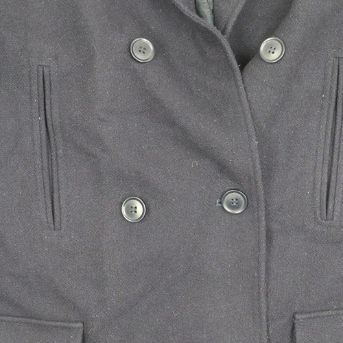 Jeff Banks Men's Black Wool Overcoat Size 42 Classic