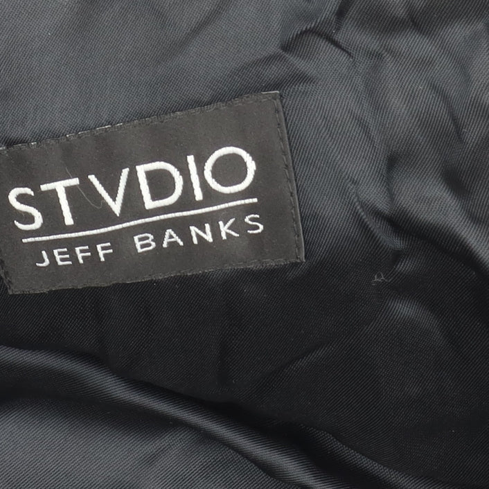 Jeff Banks Men's Black Wool Overcoat Size 42 Classic