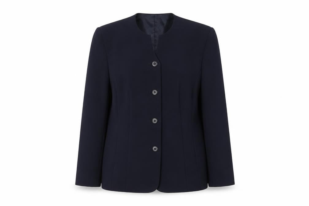 Front view of Eastex Women's Blue Suit Jacket, size 12, Lined