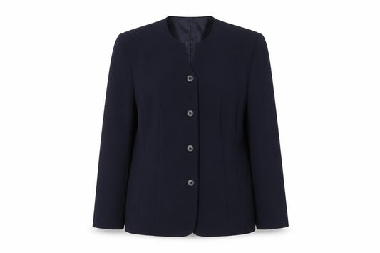 Front view of Eastex Women's Blue Suit Jacket, size 12, Lined