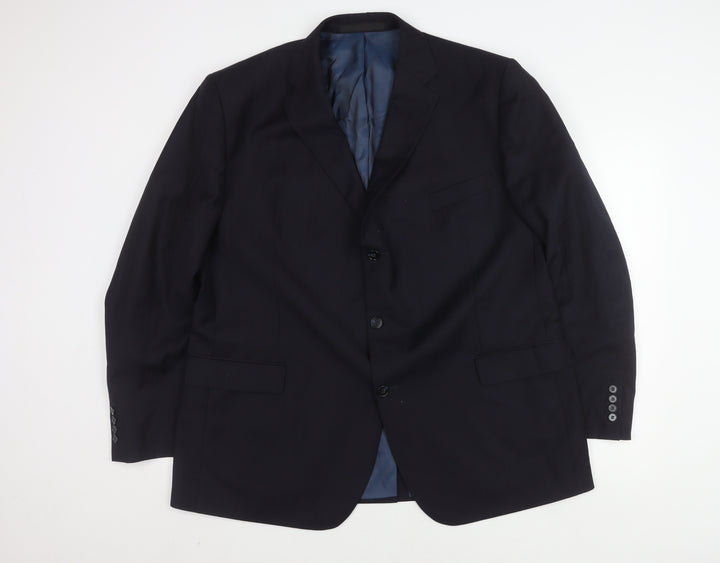 Marks and Spencer Men's Blue Striped Blazer 48R