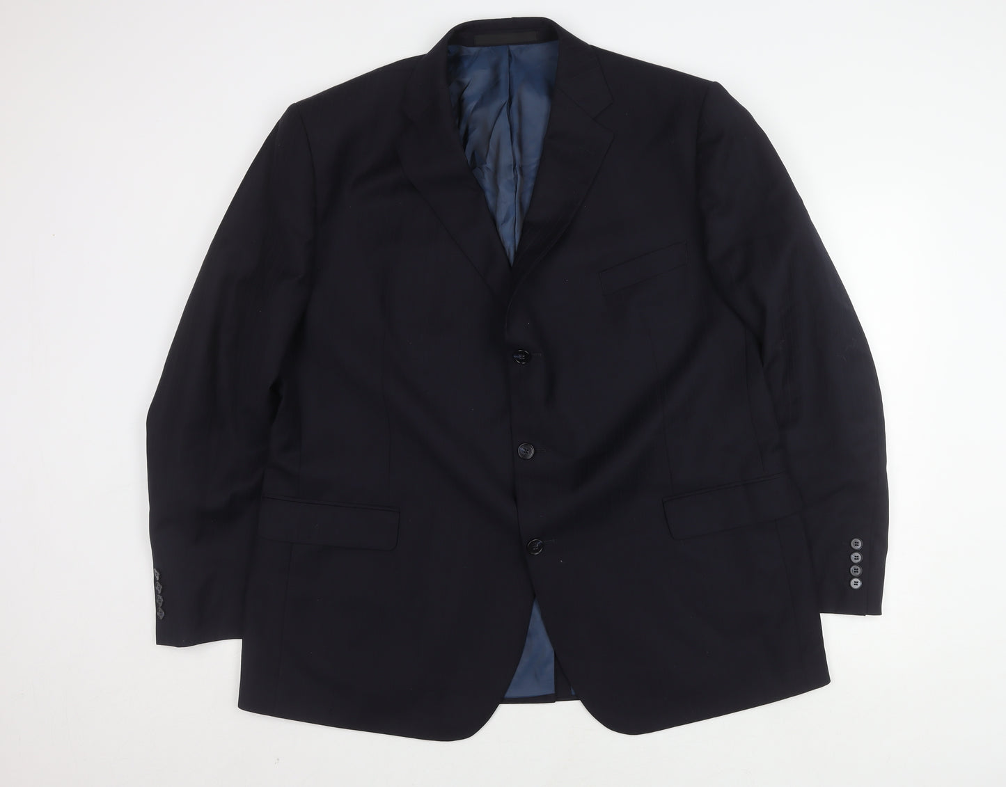 Marks and Spencer Men's Blue Striped Blazer 48R