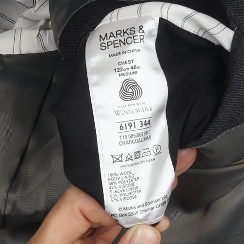 Marks and Spencer Charcoal Wool Blazer 48R