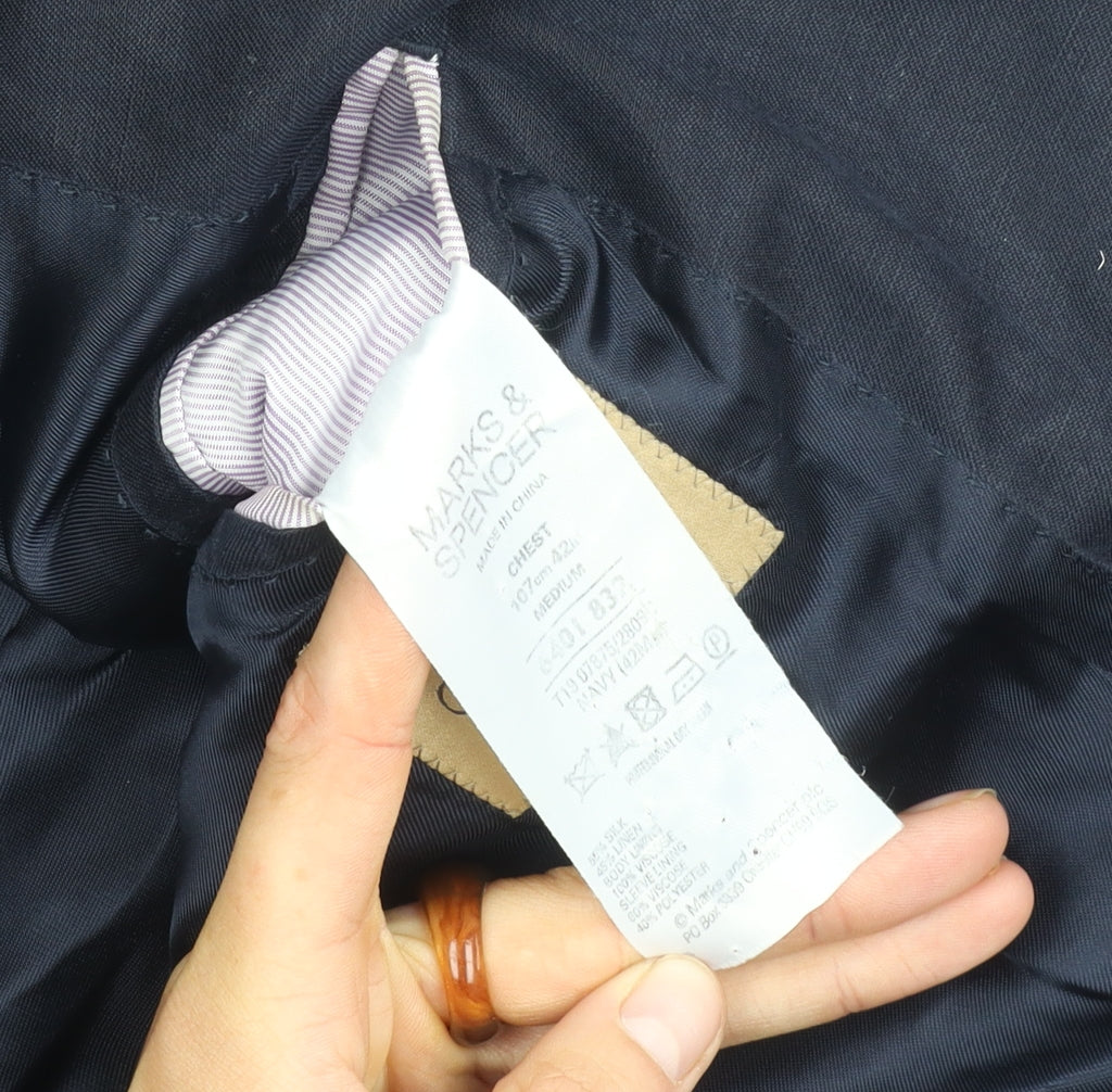 Marks and Spencer Men's Blue Blazer, Size 42, Wool Blend