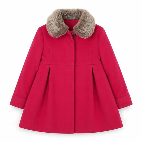 Mini Club Girls Pink Faux Fur Trim Coat 5-6 Years