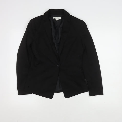 H&M Women's Black Blazer, Size 2, Elegant Fit