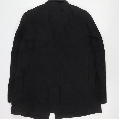 Jasper Conran Black Pea Coat for Men, Size M, Wool