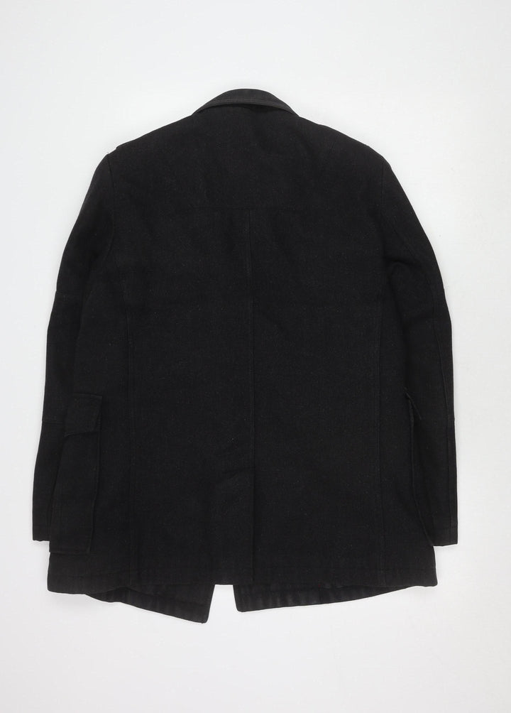 Jasper Conran Black Pea Coat for Men, Size M, Wool