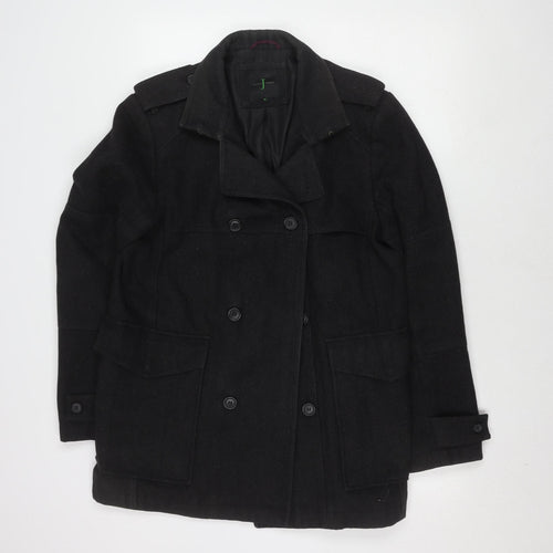 Jasper Conran Black Pea Coat for Men, Size M, Wool