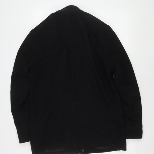 Austin Reed Men's Black Wool Overcoat Size S