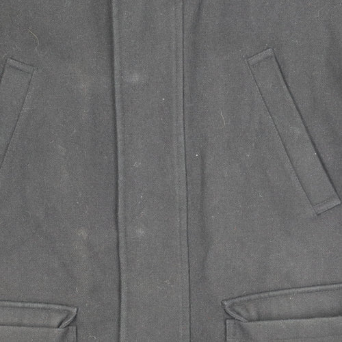 Austin Reed Men's Black Wool Overcoat Size S