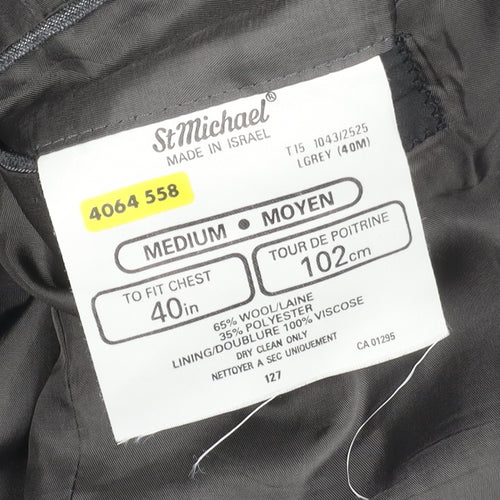St Michael Grey Double-Breasted Men's Blazer 40R