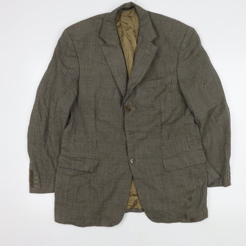Savoy Taylors Guild Men's Brown Check Blazer, Size 38L