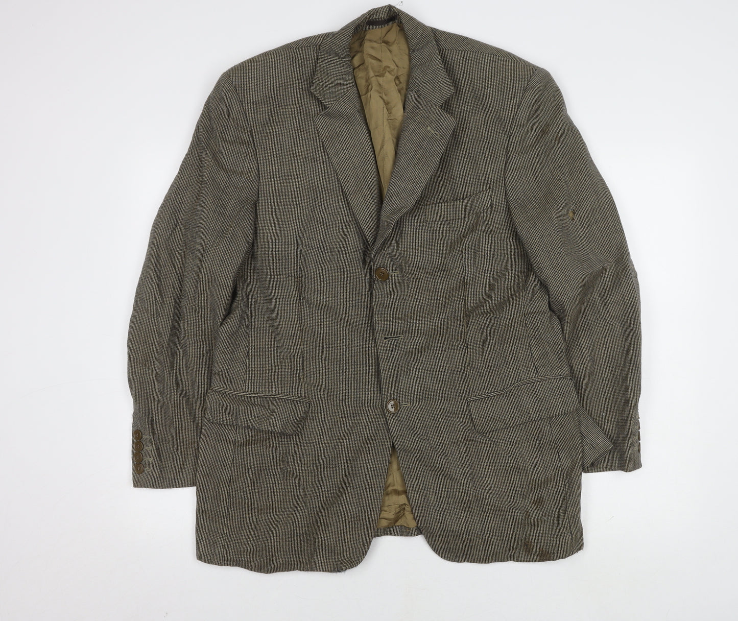 Savoy Taylors Guild Men's Brown Check Blazer, Size 38L