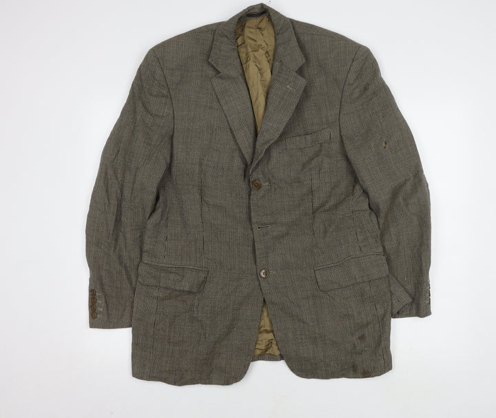 Savoy Taylors Guild Men's Brown Check Blazer, Size 38L