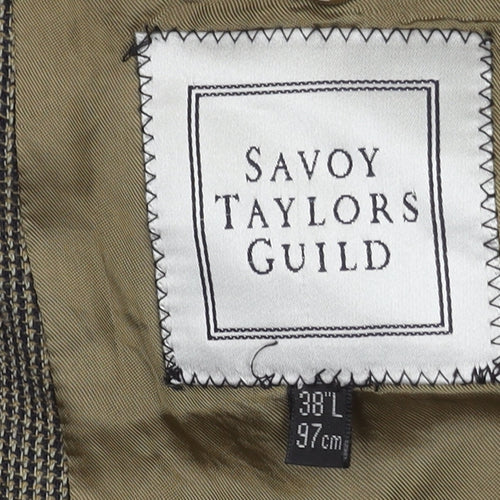 Savoy Taylors Guild Men's Brown Check Blazer, Size 38L
